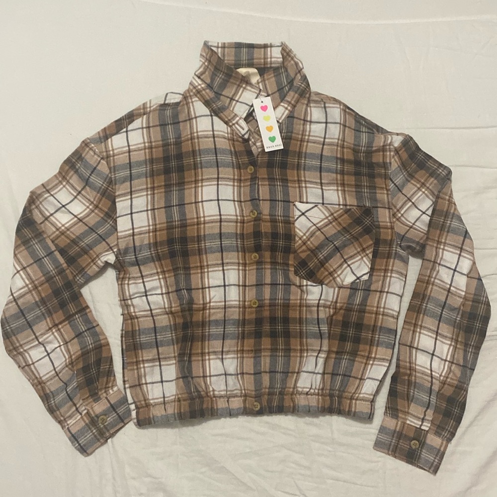 Brown Plaid Crop Top